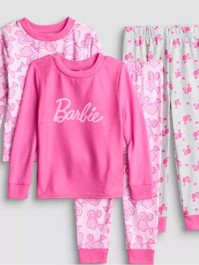 Mattel Barbie Pink 4-Piece Pajama Set NWT 3T